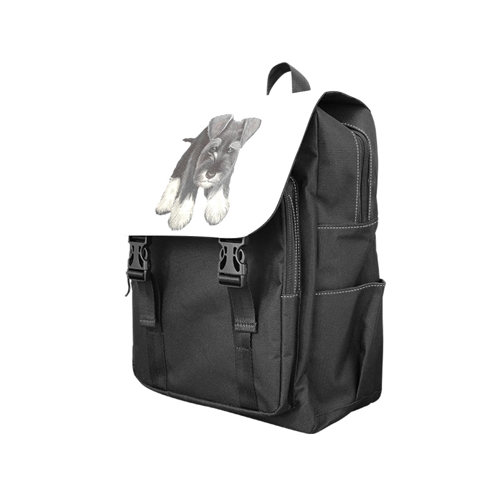 Schnauzer Puppy - Salt and Pepper Casual Shoulders Backpack (Model 1623)