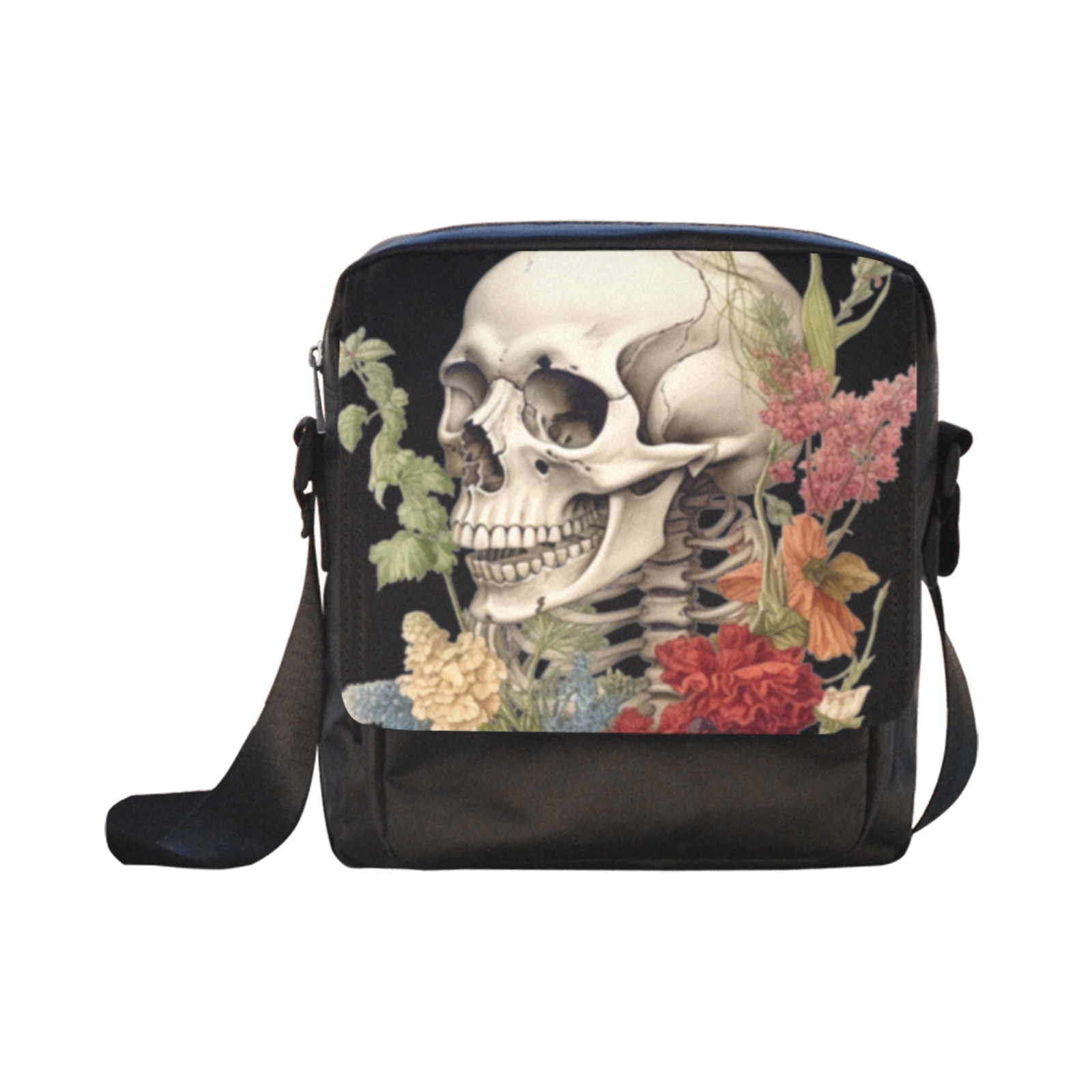 Skull & Botany Crossbody Bag Crossbody Nylon Bags (Model 1633)