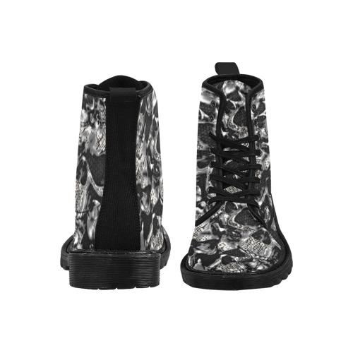 Bone Face Martin Boots for Women (Black) (Model 1203H)