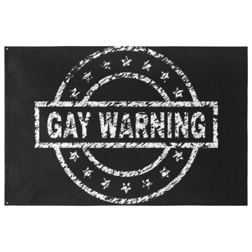 Gay Warning by Nico Bielow Custom Flag 8x5 Ft (96"x60") (One Side)