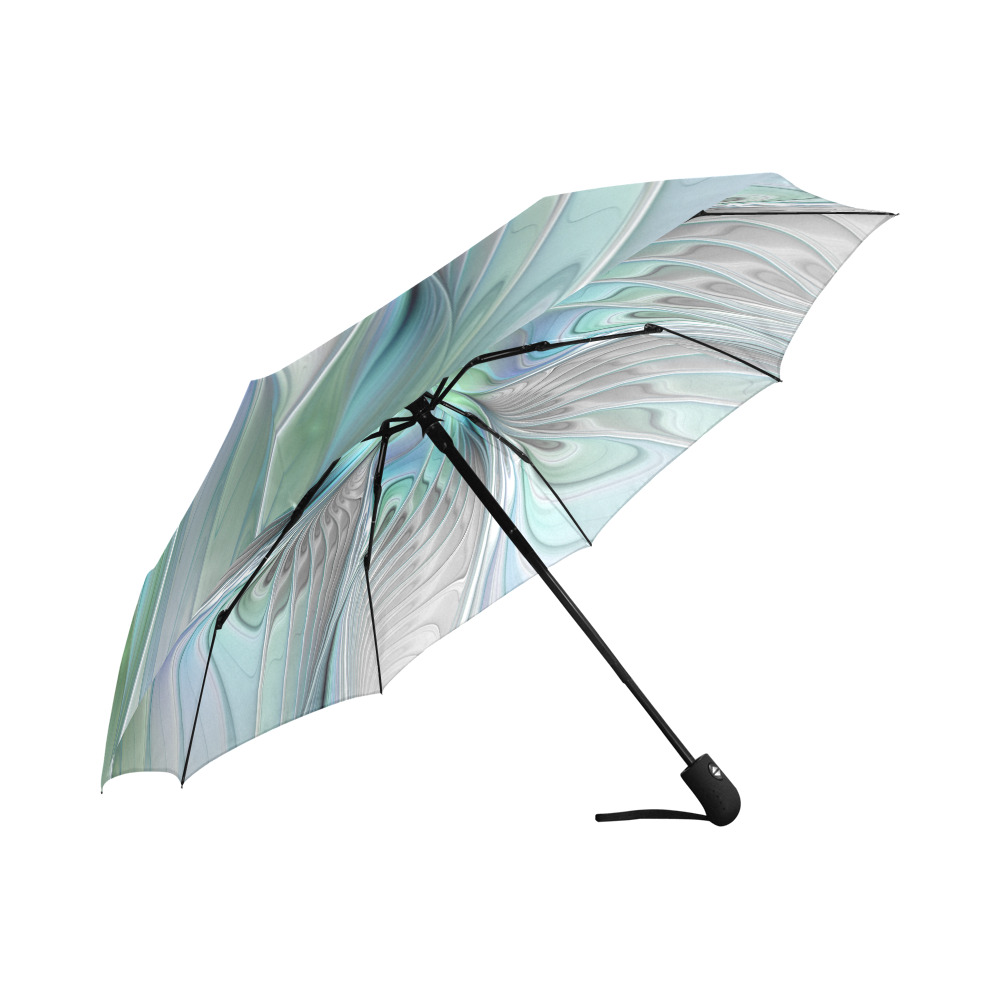 Abstract Blue Green Butterfly Fantasy Fractal Art Auto-Foldable Umbrella (Model U04)
