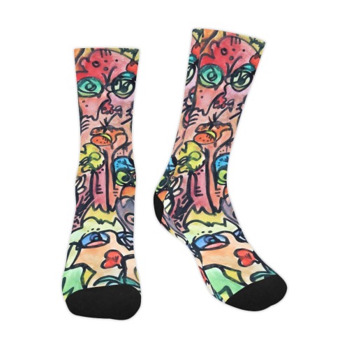 "Who" Print Crew Socks - Large | Tinybrush Trouser Socks (For Men)