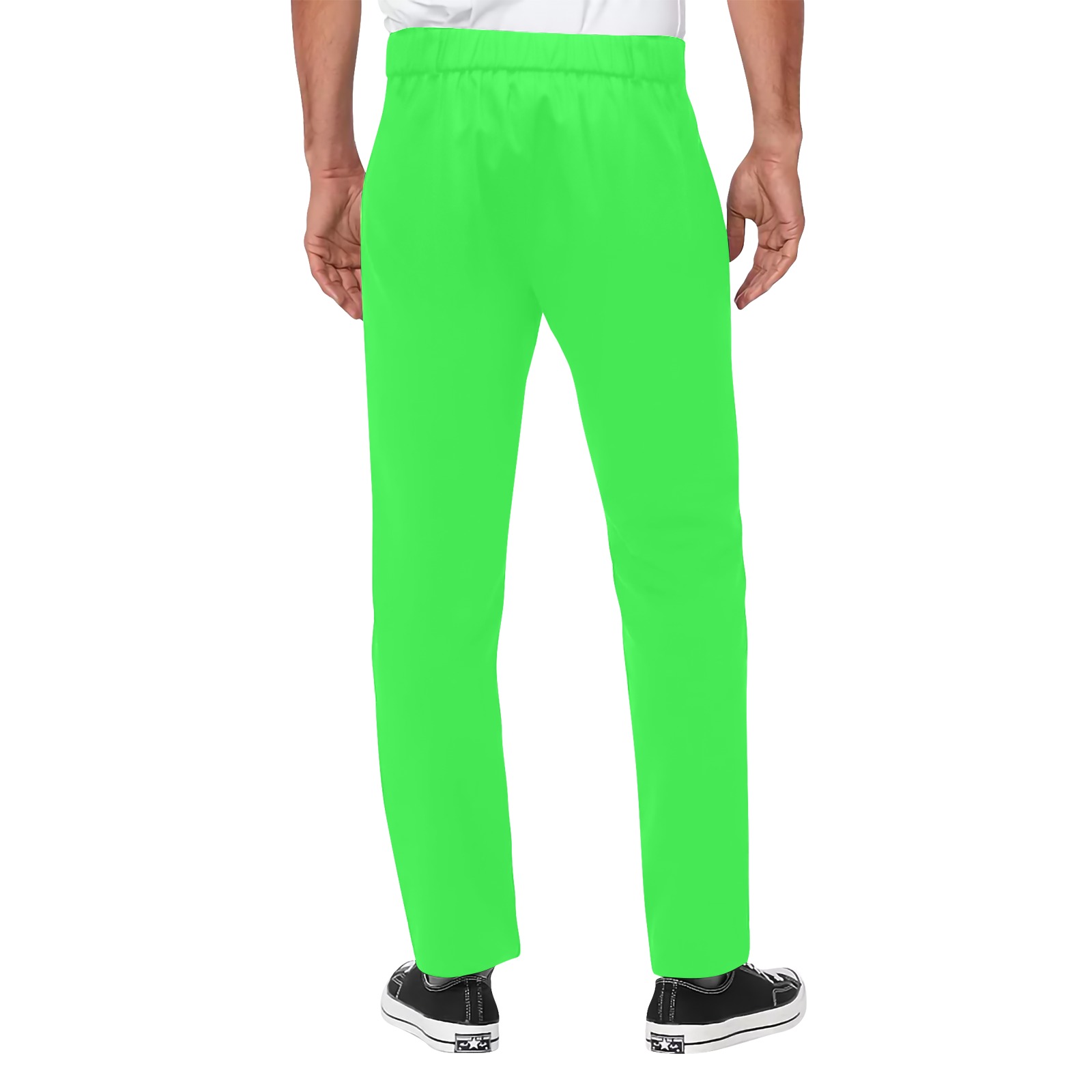brightneongreen Men's All Over Print Casual Trousers (Model L68)