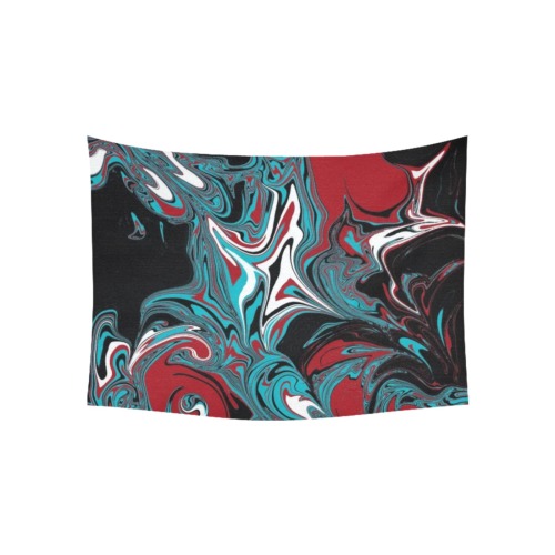 Dark Wave of Colors Cotton Linen Wall Tapestry 40"x 30"