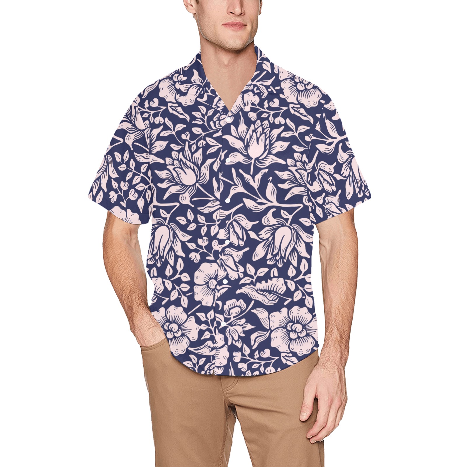 Shirt Hawaiian Shirt with Chest Pocket (Model T58)