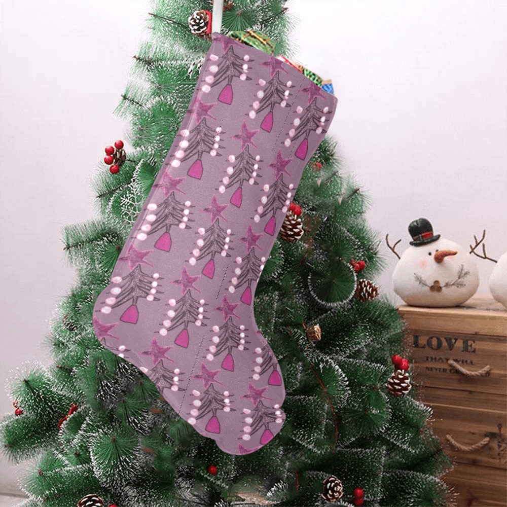 Christmas trees-unique Christmas Stocking (Without Folded Top)