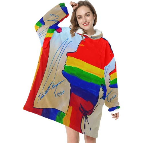 Rainbow Girl Blanket Hoodie for Women