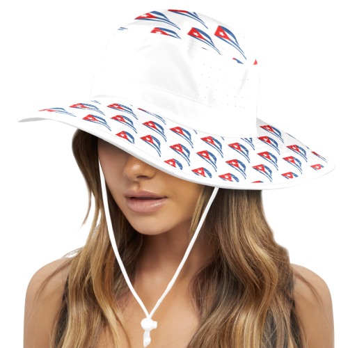 Cuban Flapping Flags Wide Brim Bucket Hat