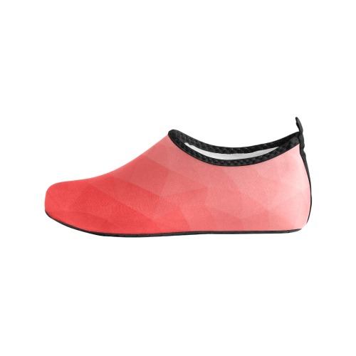 Red gradient geometric mesh pattern Men's Slip-On Water Shoes (Model 056)