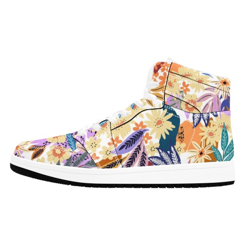 The vibrant colorful garden blooms Men's High Top Sneakers (Model 20042)