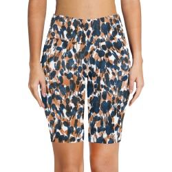 Dots brushstrokes animal print Women's Workout Half Tights (Model L42)