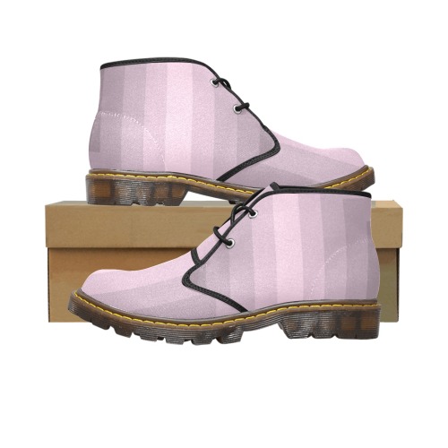 Women Chukka Boot - Pink Women's Canvas Chukka Boots (Model 2402-1)