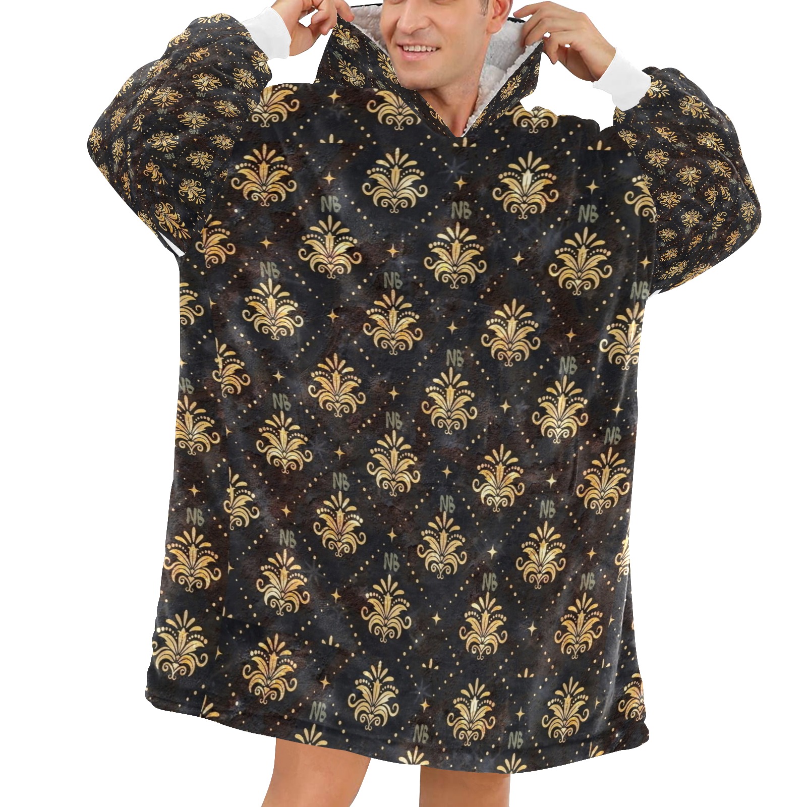 Royal Pattern by Nico Bielow Blanket Hoodie for Men