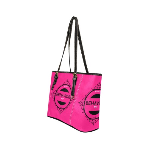 The Stacy ( PINK/BLK) Leather Tote Bag/Small (Model 1640)