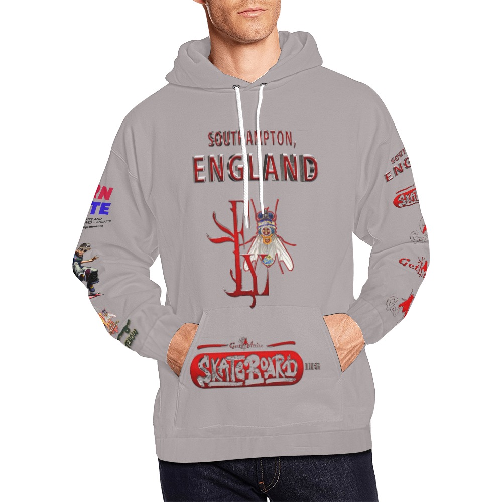 South Hampton England Skateboarding Collectable Fly All Over Print Hoodie for Men (USA Size) (Model H13)