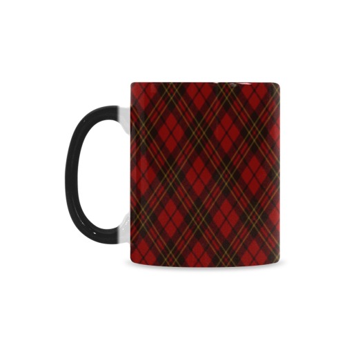 Red tartan plaid winter Christmas pattern holidays Custom Morphing Mug