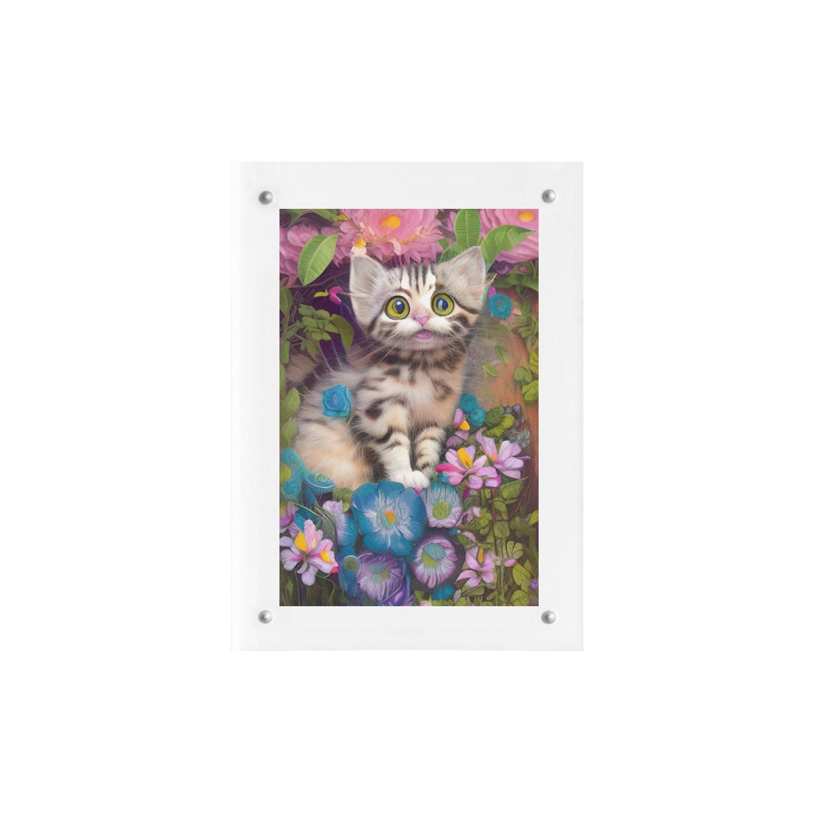 Cute Kittens 10 Acrylic Magnetic Photo Frame 5"x7"