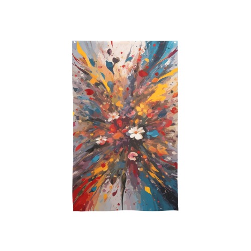 Chic colorful floral art. Flowers and oil paint