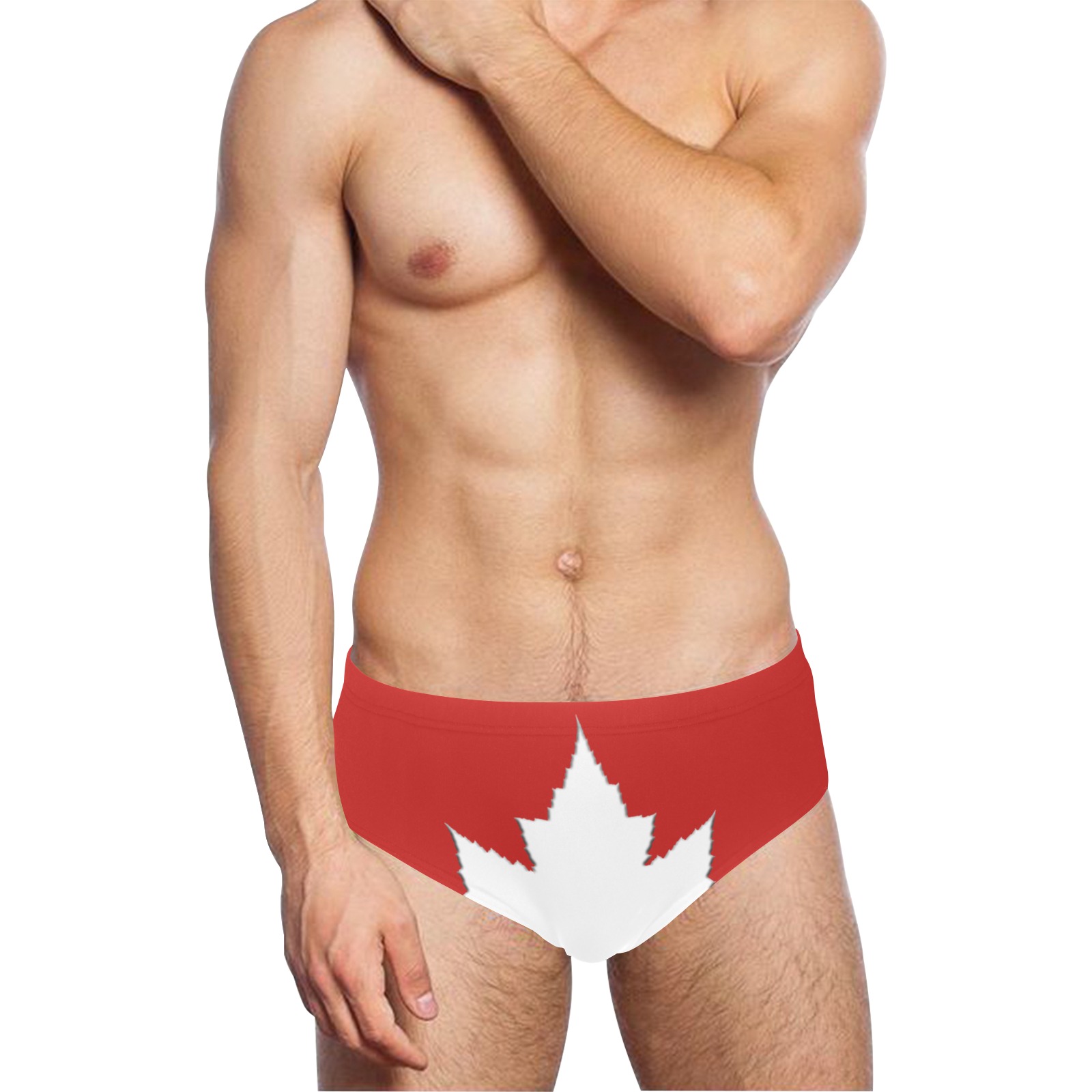 Canada Maple Leaf Swim Shorts Men's Swimming Briefs (Model L59)