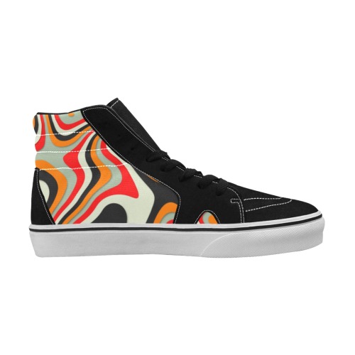 Art Women's High Top Skateboarding Shoes (Model E001-1)