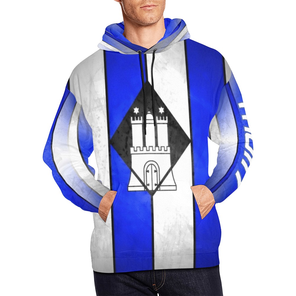 Hamburg Wappen Moin by Nico Bielow All Over Print Hoodie for Men (USA Size) (Model H13)