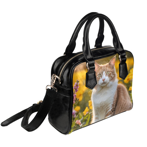 cat in spring Shoulder Handbag (Model 1634)