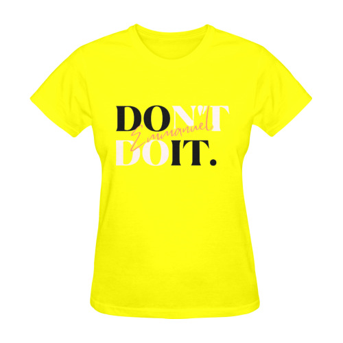 EMMANUEL DON'T DO IT! SUNNY WOMEN'S T-SHIRT YELLOW Sunny Women's T-shirt (Model T05)