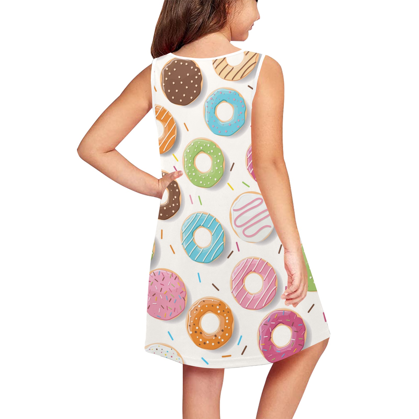 Donuts Girls' Sleeveless Dress (Model D58)