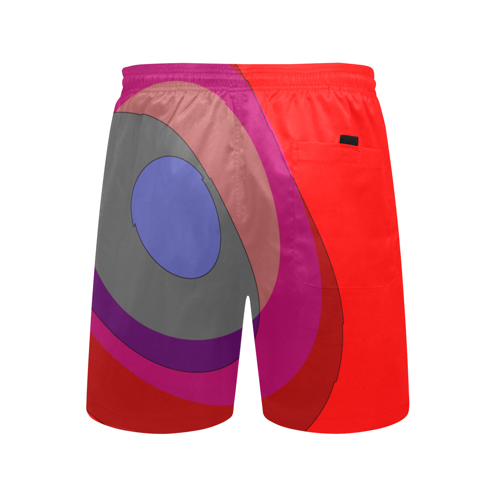 Red Abstract 714 Men's Mid-Length Beach Shorts (Model L51)
