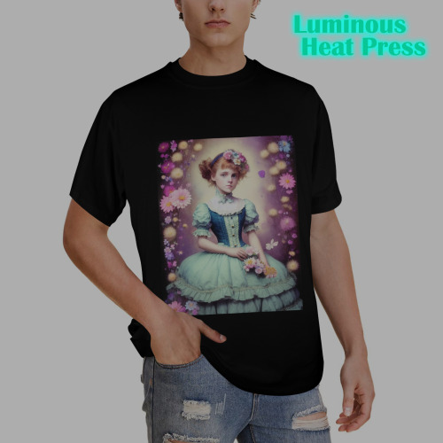 adorable victorian romantic era ghost girl 7 Men's Glow in the Dark T-shirt (Front Printing)