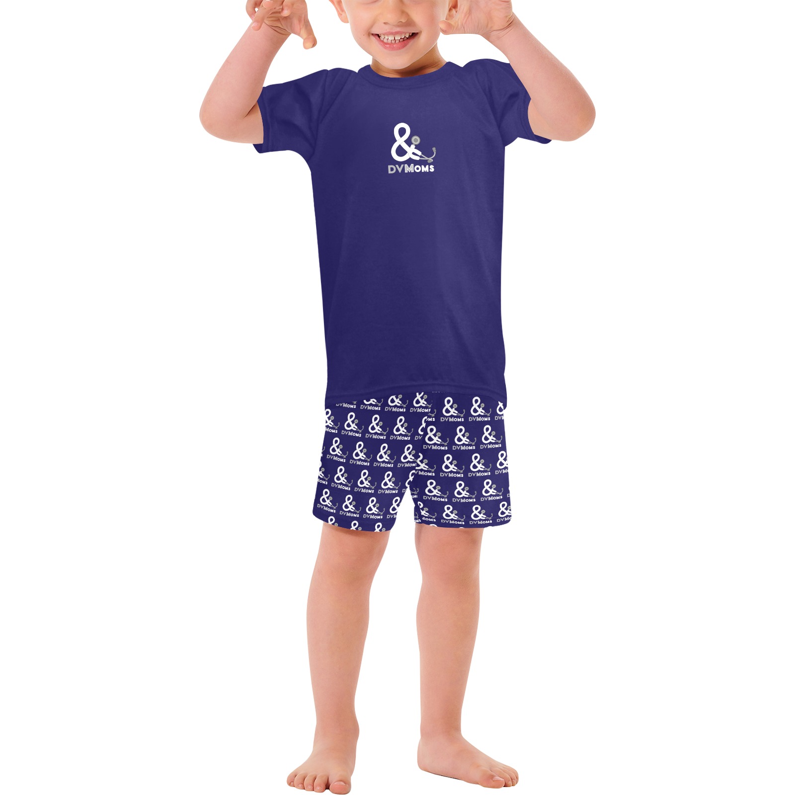 little boys navy Little Boys' Short Pajama Set