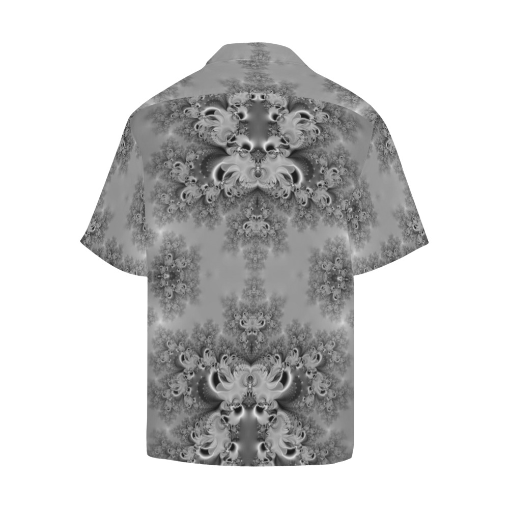 Cloudy Day in the Garden Frost Fractal Hawaiian Shirt with Merged Design (Model T58)