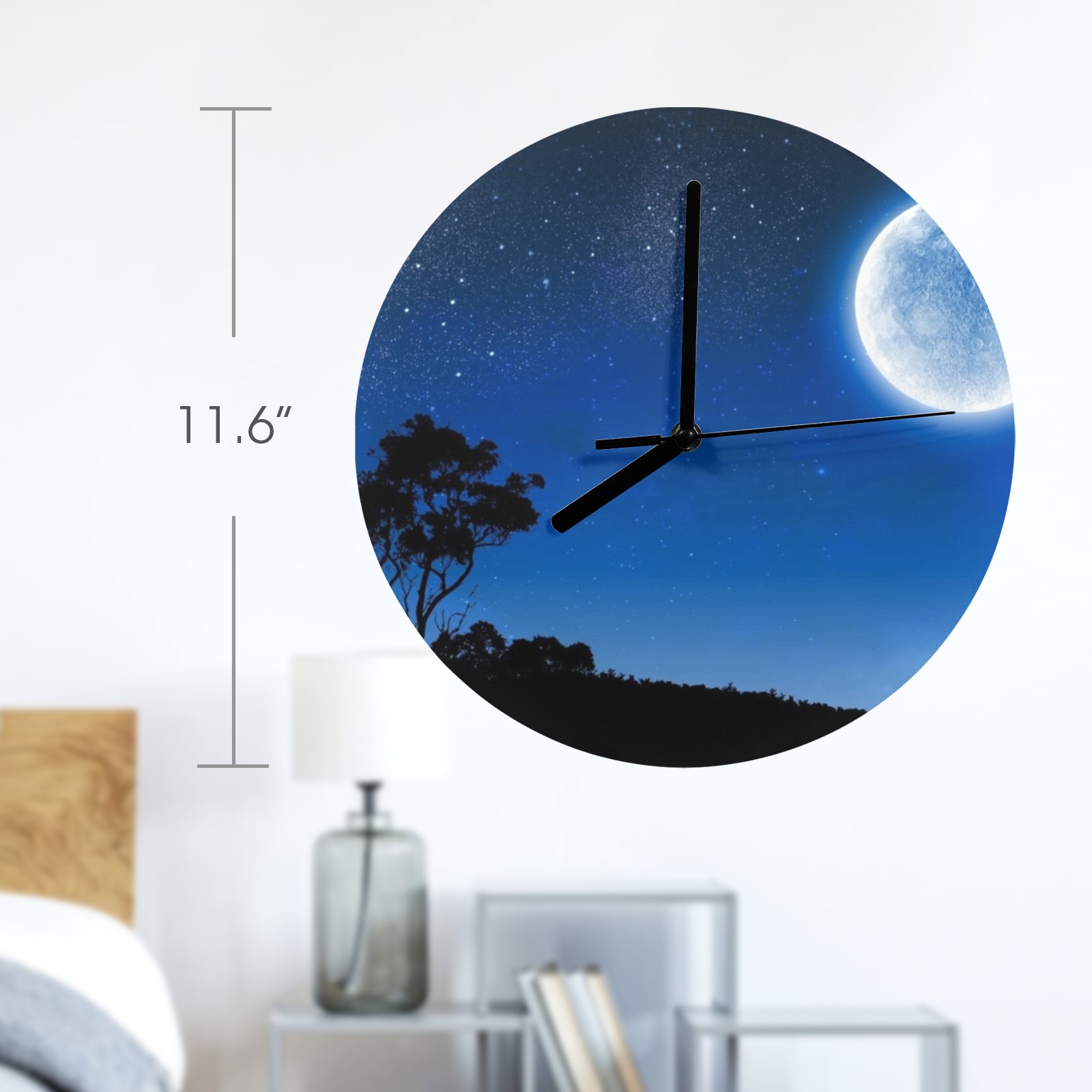 Moonlight MDF Wall Clock | ID: D6775249