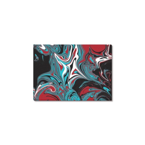 Dark Wave of Colors Upgraded Canvas Print 7"x5"