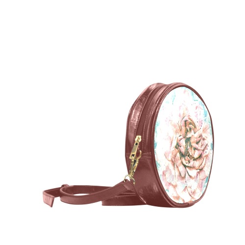 Rose in Shabby Chic Round Sling Bag (Model 1647)