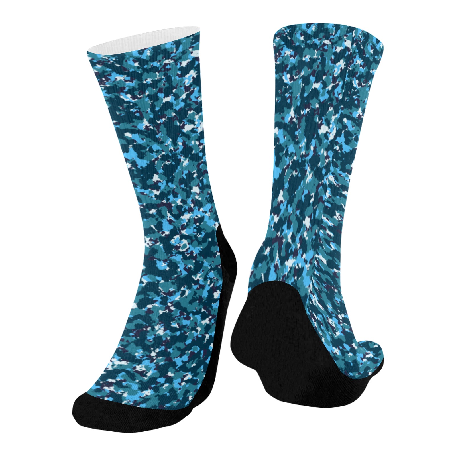 FridayBlue(7) Mid-Calf Socks (Black Sole)