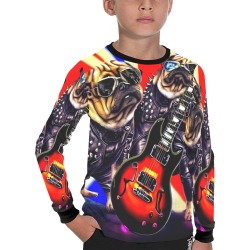 HEAVY ROCK PUG 3 Kids' All Over Print Long Sleeve T-shirt (Model T51)