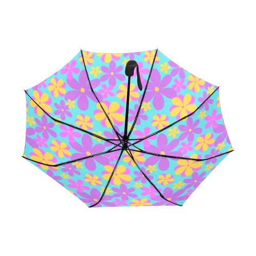Pastel Petal Pattern Anti-UV Auto-Foldable Umbrella (Underside Printing) (U06)