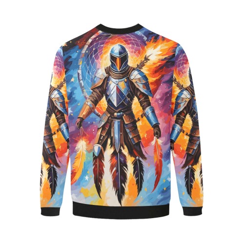 Fantasy futuristic knight hero dreamcatcher art. Men's Oversized Fleece Crew Sweatshirt (Model H18)