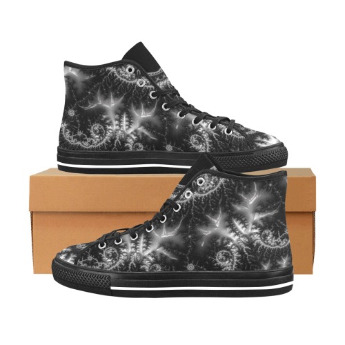 Silver Lace Collar Fractal Abstract Vancouver H Men's Canvas Shoes (1013-1)