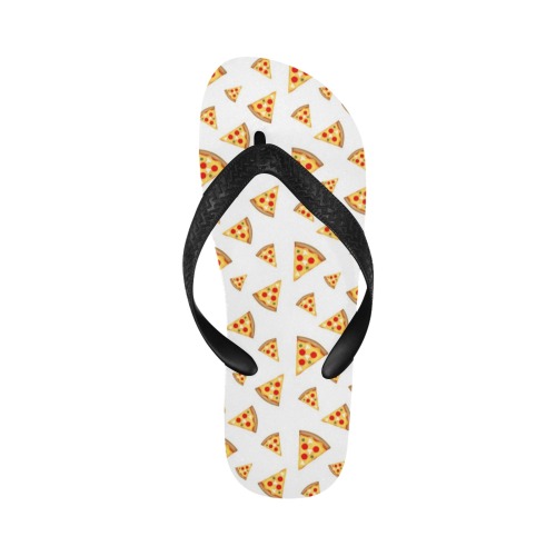 Cool and fun pizza slices pattern on white Flip Flops for Men/Women (Model 040)