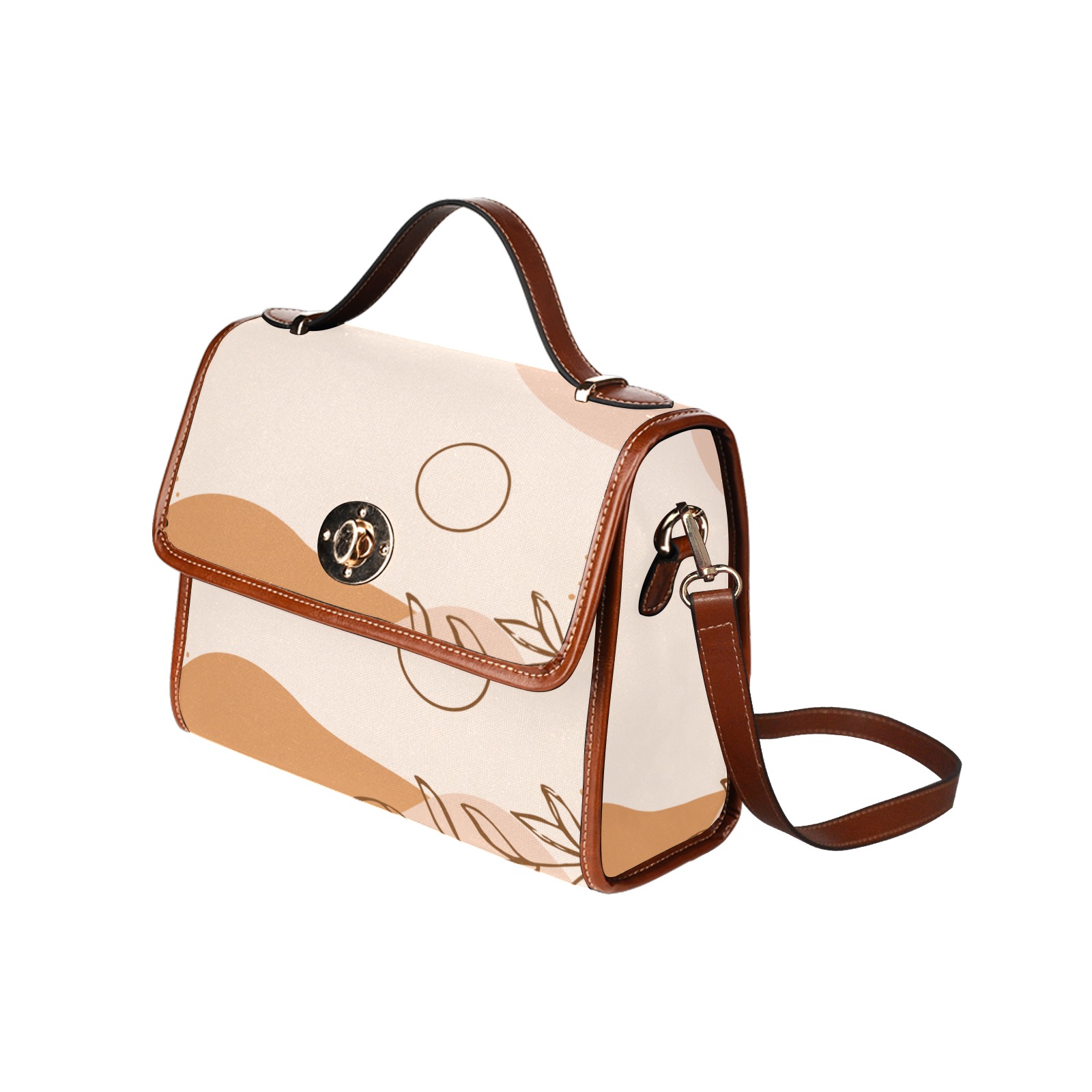 Brown and Peach Blob Organic Sale Waterproof Canvas Bag-Brown (All Over Print) (Model 1641)