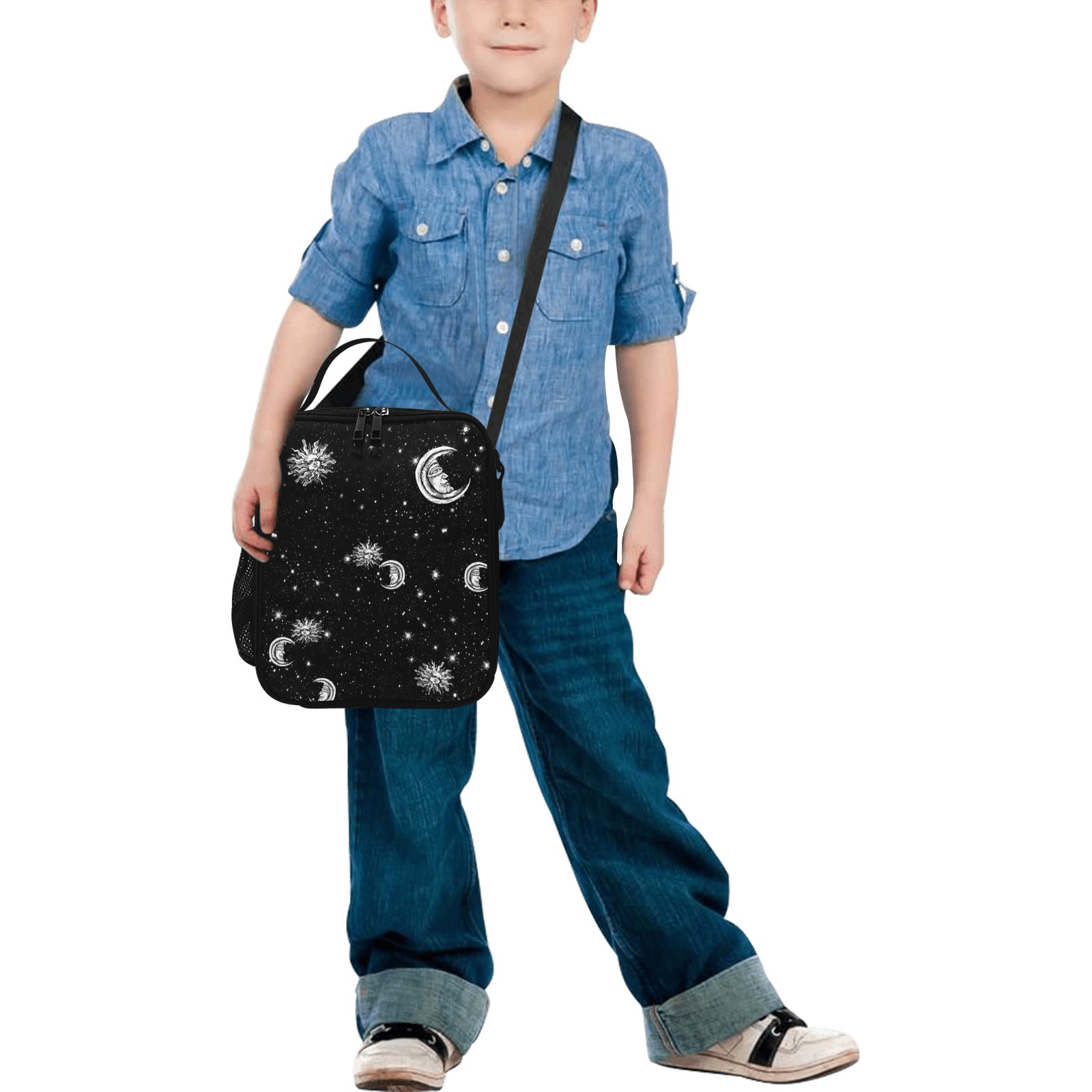Stars Moon Sun in the Universe Crossbody Lunch Bag for Kids (Model 1722)