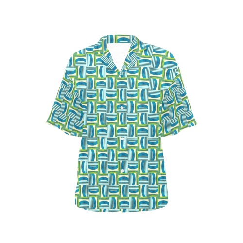 Vintage Geometric - Repper All Over Print Hawaiian Shirt for Women (Model T58)