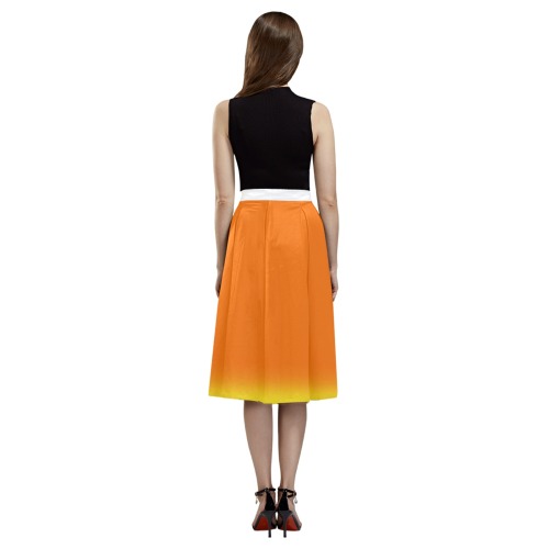 Candy Corn Ombre Mnemosyne Women's Crepe Skirt (Model D16)