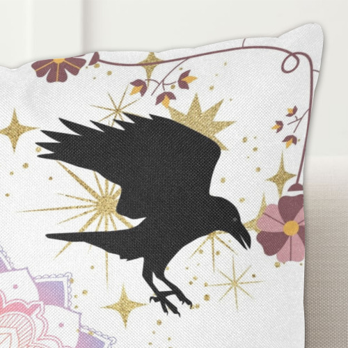 Harlequin and Crow Magic Square Fantasy Linen Zippered Pillowcase 18"x18"(Two Sides&Pack of 2)