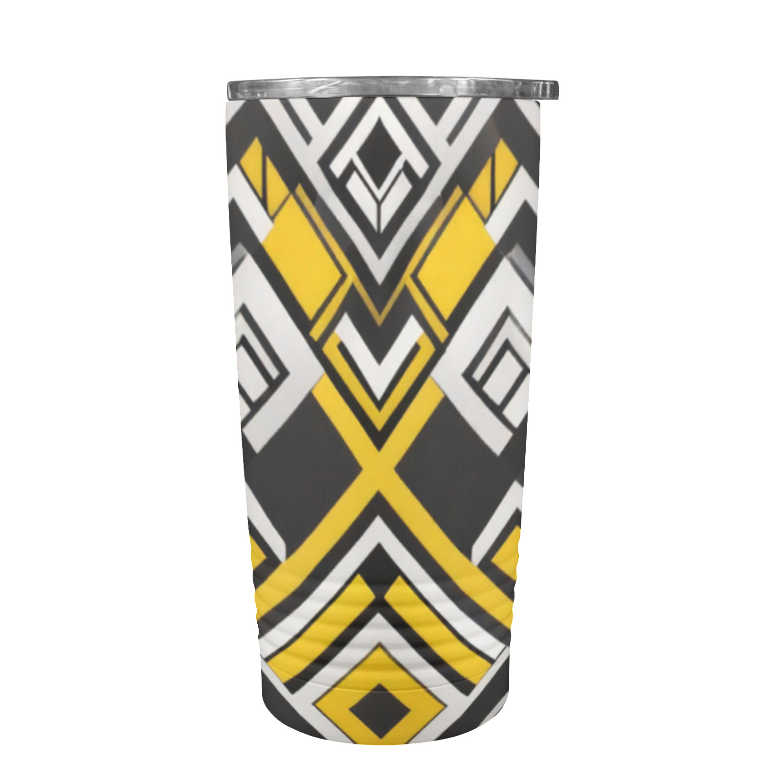 black white yellow pattern 20oz Insulated Stainless Steel Mobile Tumbler