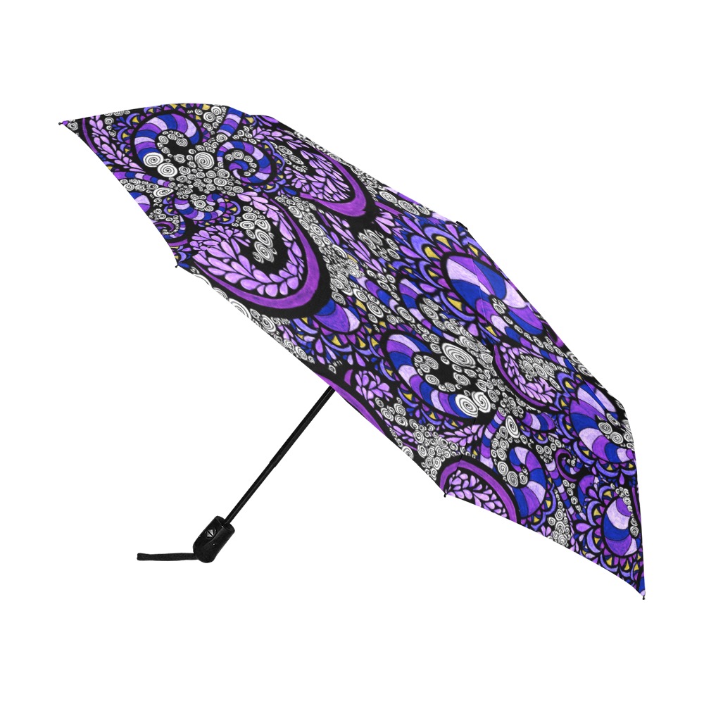 Purple Pulse Anti-UV Auto-Foldable Umbrella (U09)