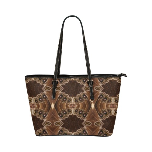 Butterfly Eyes Leather Tote Bag/Large (Model 1651)