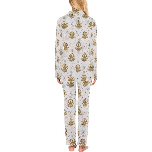 Gold Royal Pattern by Nico Bielow Women's Long Pajama Set